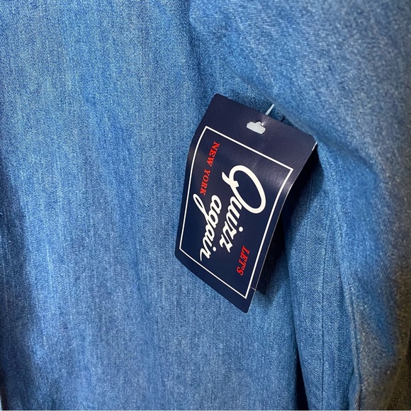 Vintage 90’s Quizz Blue Embroidered Christmas Holiday Button Down Shirt - Picture 7 of 7